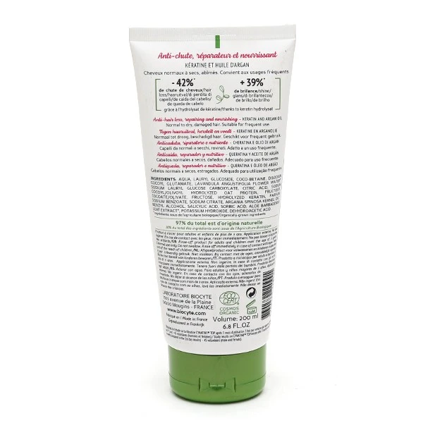 Biocyte Kératine Shampooing Anti-chute Bio - Contenance : 200 Ml 1 Biocyte Kératine Shampooing Anti-chute Bio - Contenance : 200 Ml