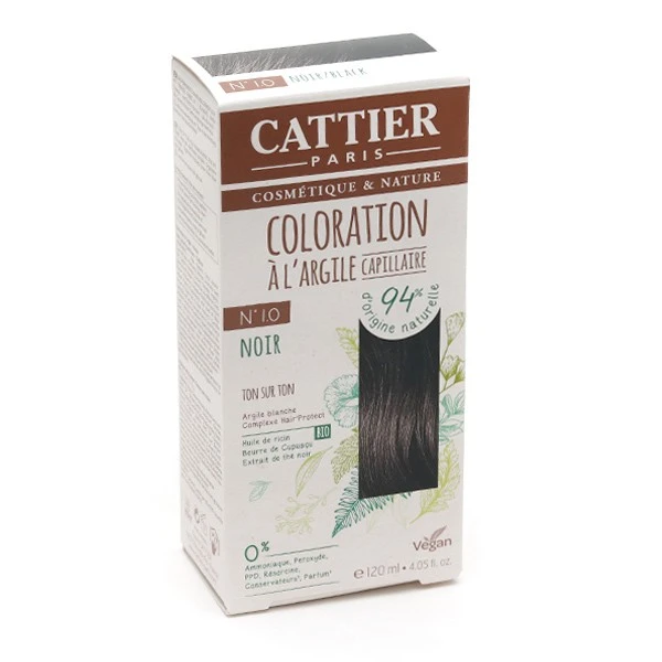 Cattier Coloration Cheveux à L'argile Noir N°1.0 4 Cattier Coloration Cheveux à L'argile Noir N°1.0 – Image 4