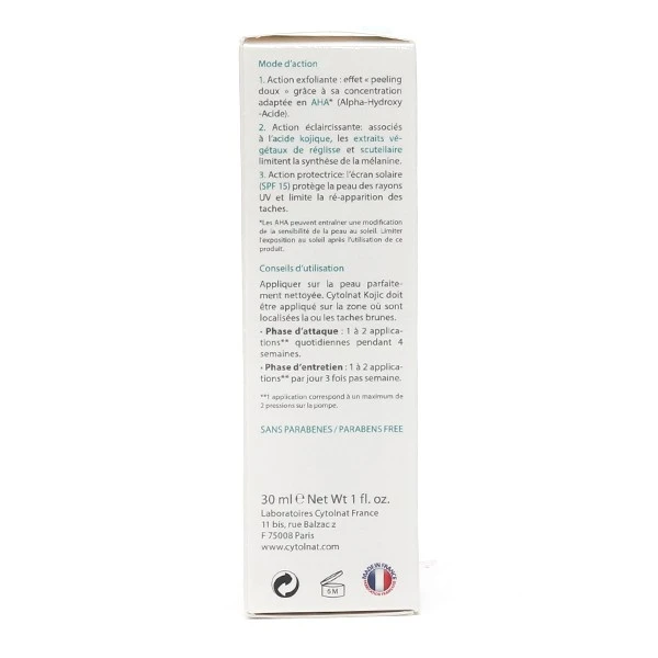 Cytolnat Kojic Emulsion Dépigmentante SPF 15 - Contenance : 30 Ml 1 Cytolnat Kojic Emulsion Dépigmentante SPF 15 - Contenance : 30 Ml