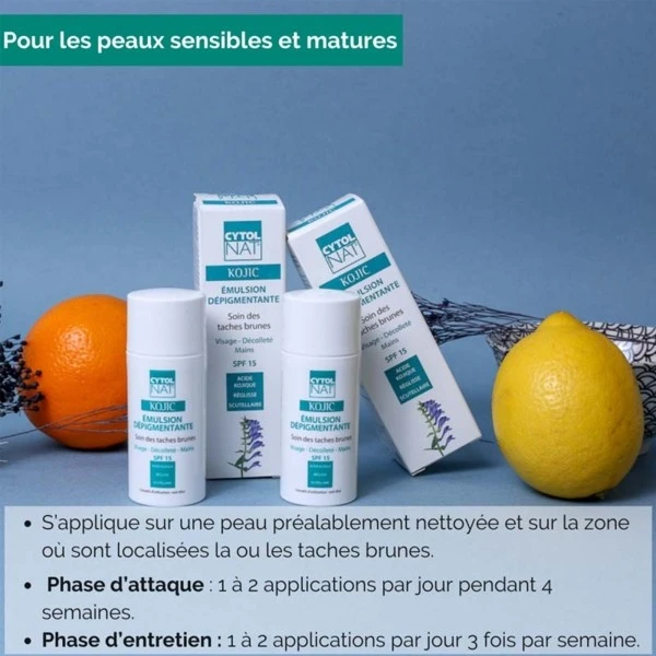 Cytolnat Kojic Emulsion Dépigmentante SPF 15 - Contenance : 30 Ml 4 Cytolnat Kojic Emulsion Dépigmentante SPF 15 - Contenance : 30 Ml – Image 4