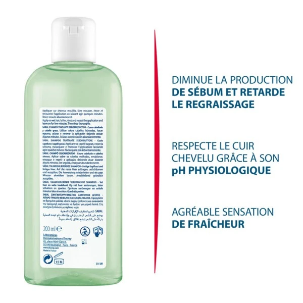 Ducray Sabal Shampooing Traitant Séboréducteur - Contenance : 200 Ml 3 Ducray Sabal Shampooing Traitant Séboréducteur - Contenance : 200 Ml – Image 3