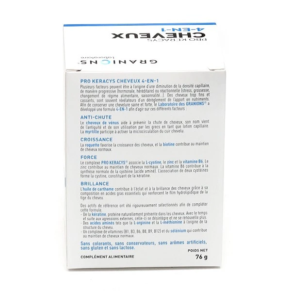 Granions Pro Keracys Cheveux 4 En 1 Comprimés - Contenance : 90 Comprimés 6 Granions Pro Keracys Cheveux 4 En 1 Comprimés - Contenance : 90 Comprimés – Image 6
