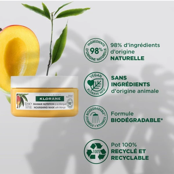 Klorane Masque Beurre De Mangue - Contenance : 150 Ml 4 Klorane Masque Beurre De Mangue - Contenance : 150 Ml – Image 4