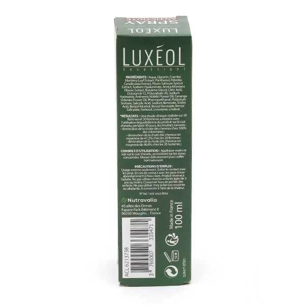 Luxéol Spray Antichute De Cheveux - Contenance : 100 Ml 1 Luxéol Spray Antichute De Cheveux - Contenance : 100 Ml