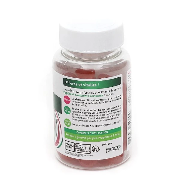 Capileov Croissance Cheveux Et Ongles Gummies - Contenance : 60 Gommes 1 Capileov Croissance Cheveux Et Ongles Gummies - Contenance : 60 Gommes