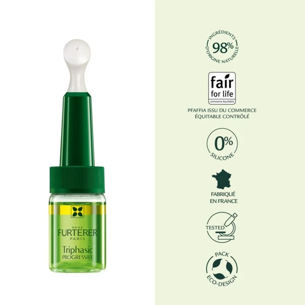René Furterer Triphasic Progressive Sérum Antichute Flacons - Contenance : 8 X 5,5 Ml 3 René Furterer Triphasic Progressive Sérum Antichute Flacons - Contenance : 8 X 5,5 Ml – Image 3