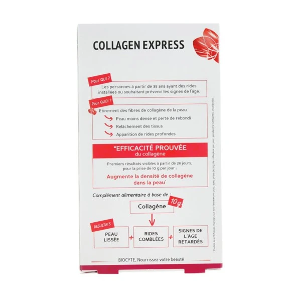 Biocyte Collagen Express Anti-Âge Sticks - Contenance : 10 Sachets 1 Biocyte Collagen Express Anti-Âge Sticks - Contenance : 10 Sachets