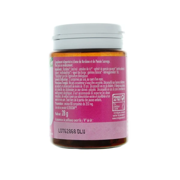 Super Diet Bardane Pensée Sauvage Bio Comprimés - Contenance : 80 Comprimés 1 Super Diet Bardane Pensée Sauvage Bio Comprimés - Contenance : 80 Comprimés