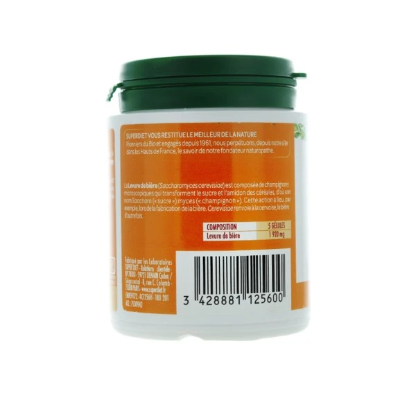 Super Diet Levure De Bière Gélules - Contenance : 125 Gélules 2 Super Diet Levure De Bière Gélules - Contenance : 125 Gélules – Image 2